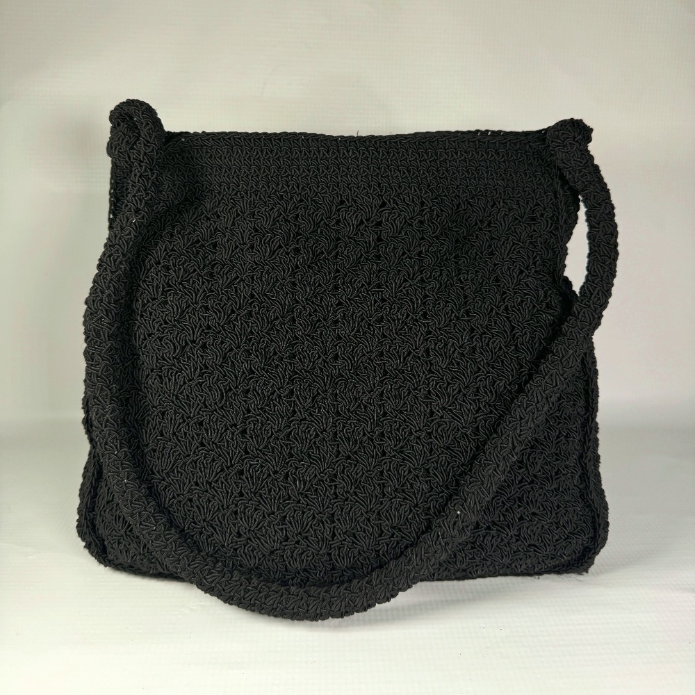 Y2K ESPRIT Black Woven Shoulder Bag